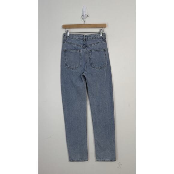 DISSH Denim Vinnie Blur Split Hem Straight Jeans Size 8 Light Blue High Rise - Picture 6 of 12